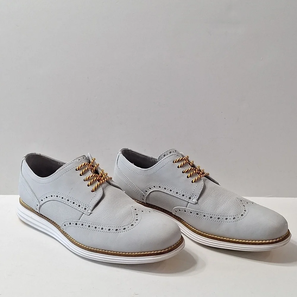 Cole Haan Men's Gray Lace Up Business Preppy Grand Wingtip Oxford Shoes Size 9M